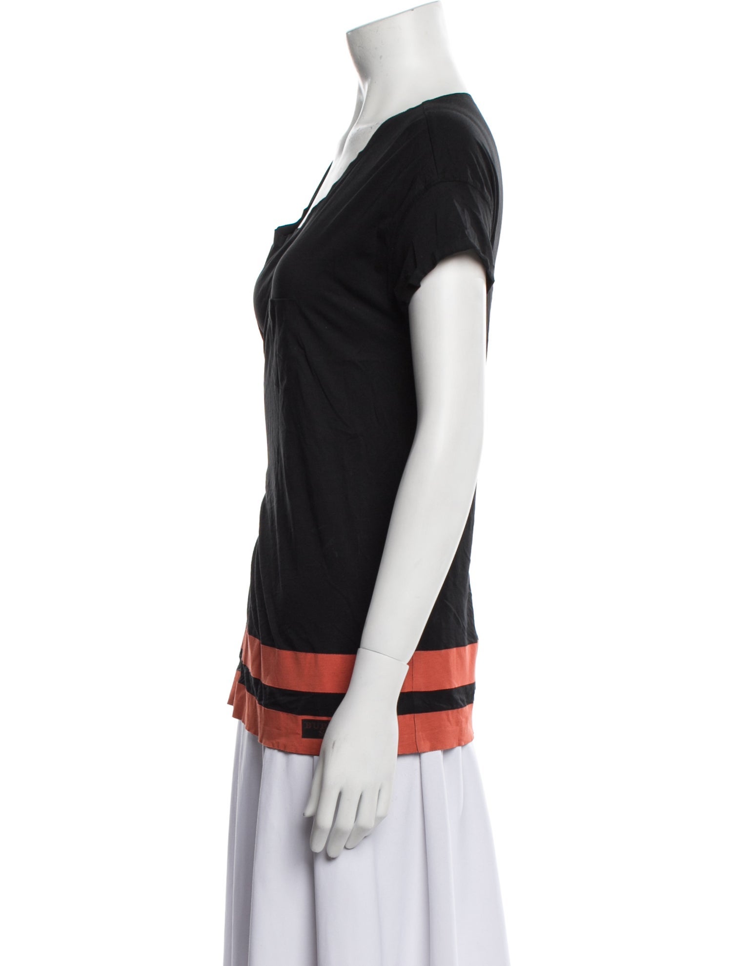 Burberry Sport Striped Scoop Neck T-Shirt