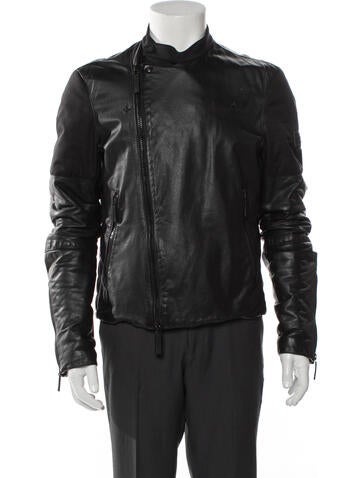Burberry Sport Outerwear Leather Moto Jacket M
