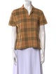 Burberry Sport Plaid Print Short Sleeve Button-Up Top