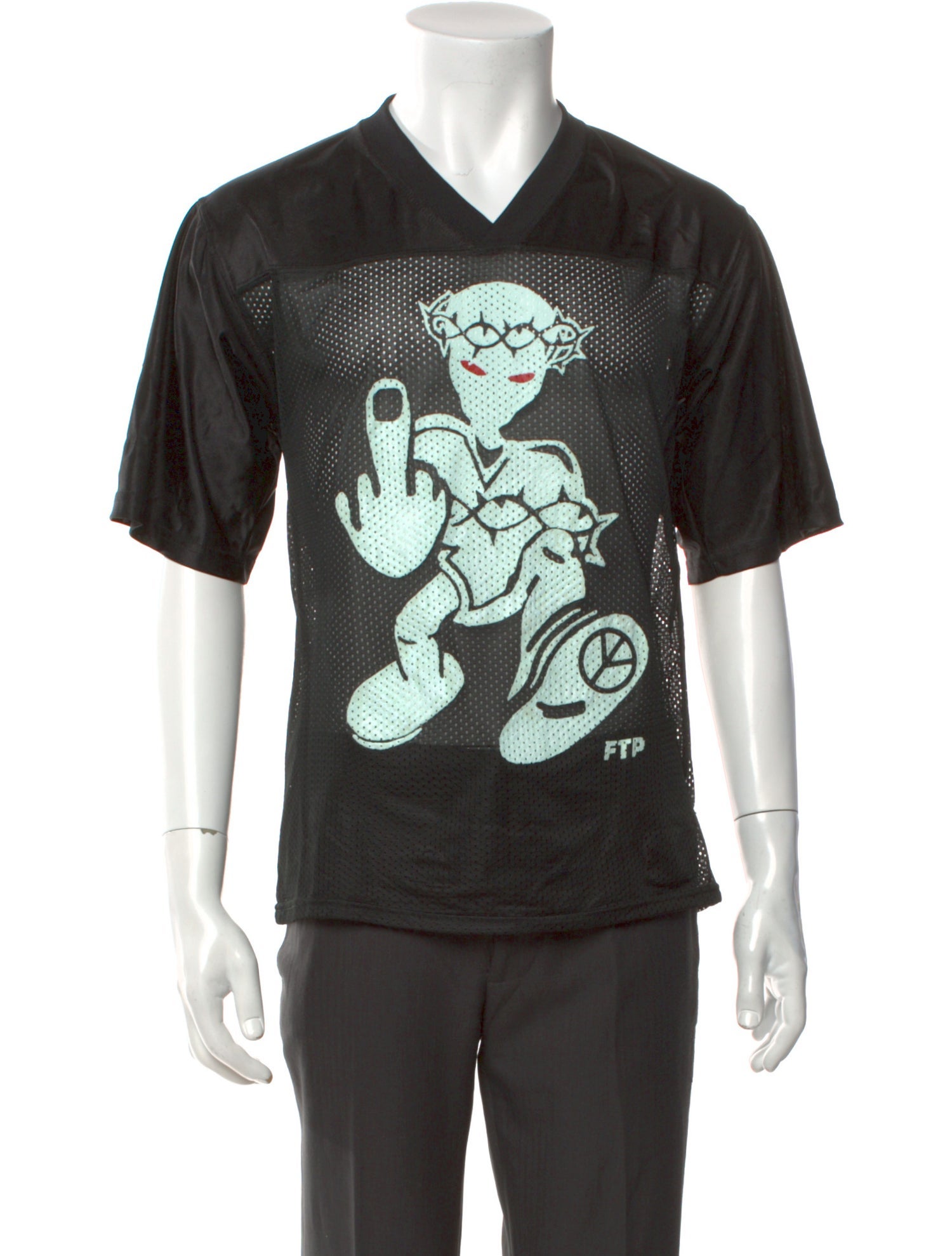 FTP Graphic Print V-Neck T-Shirt