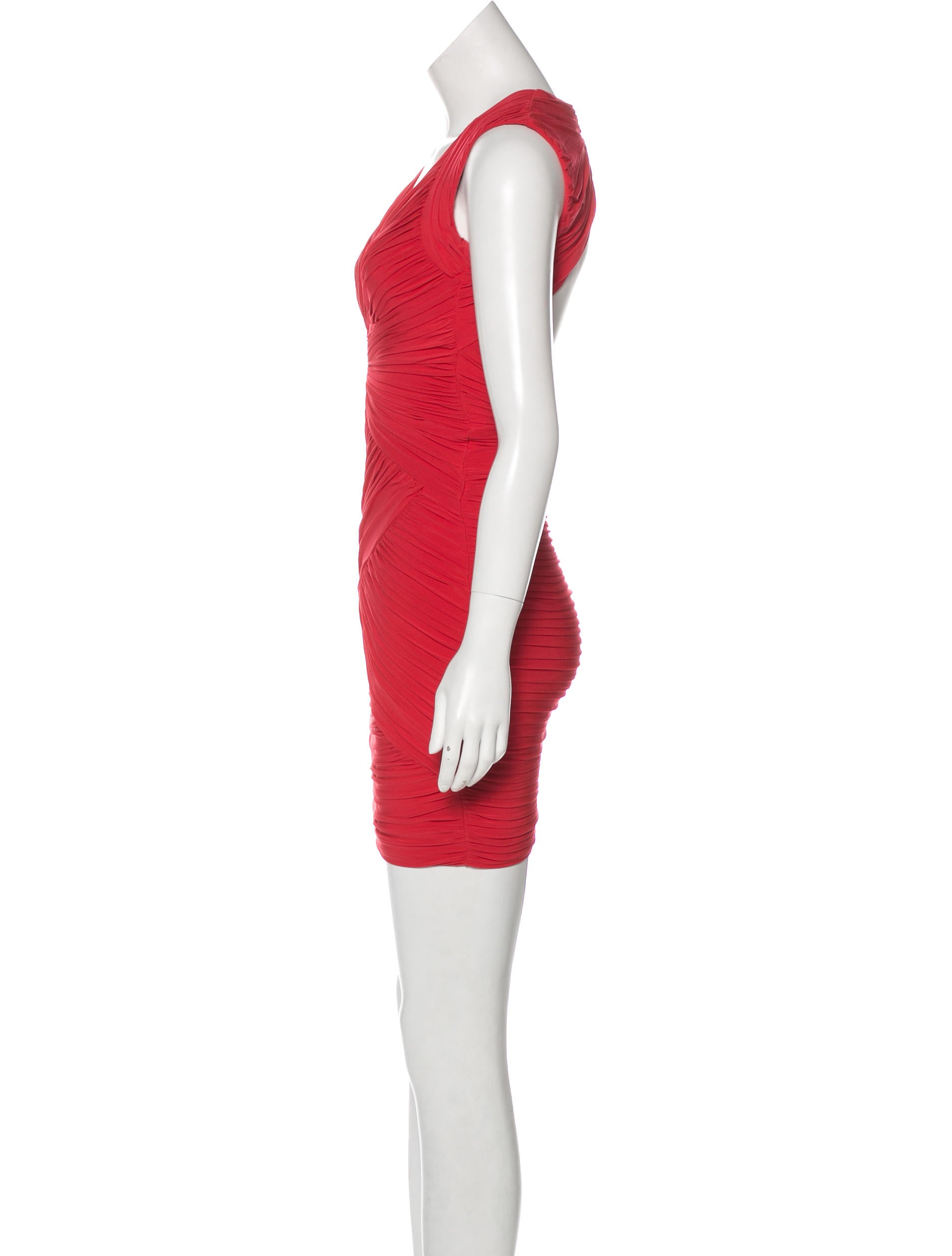 BCBG Max Azria Edesa Ruched Dress - Red 