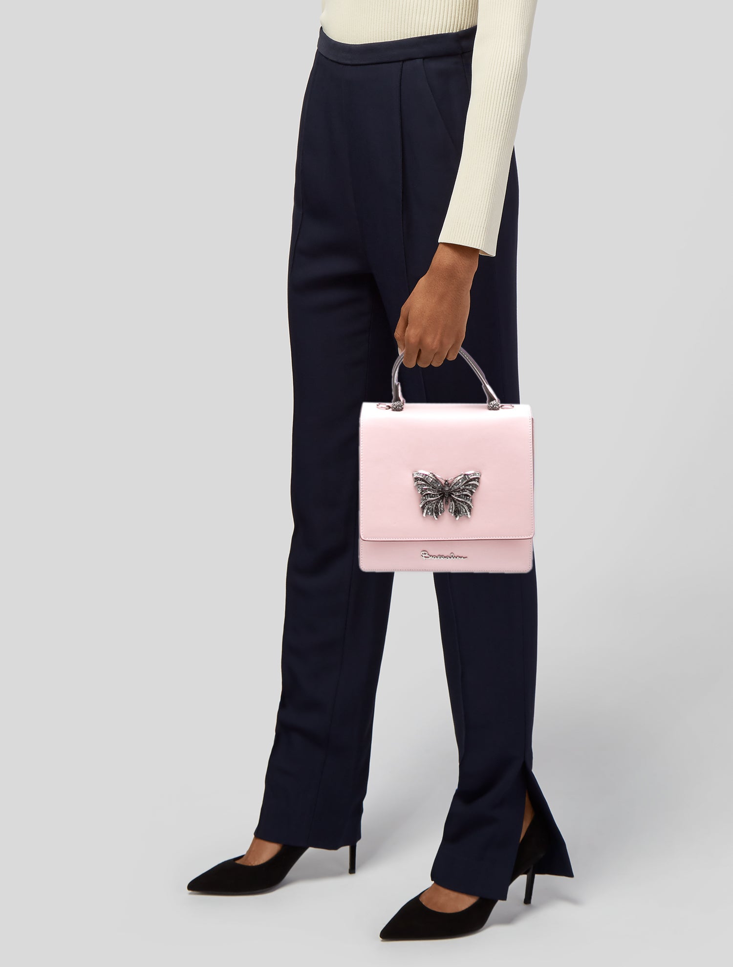 Braccialini Leather Top Handle Bag