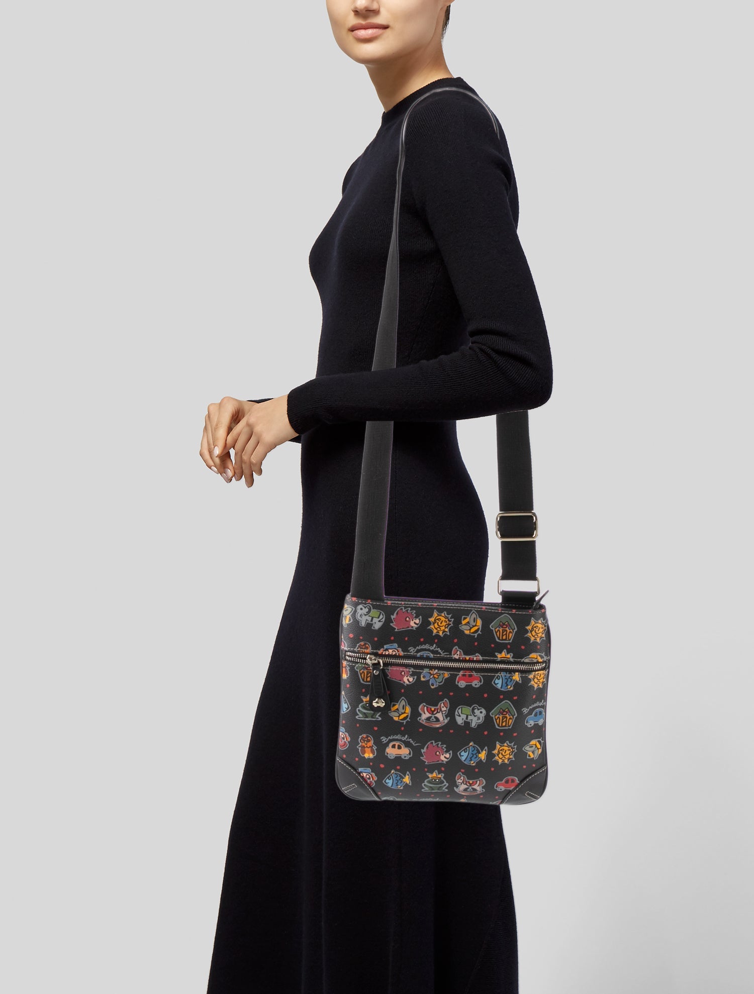 Braccialini Leather Messenger Bag