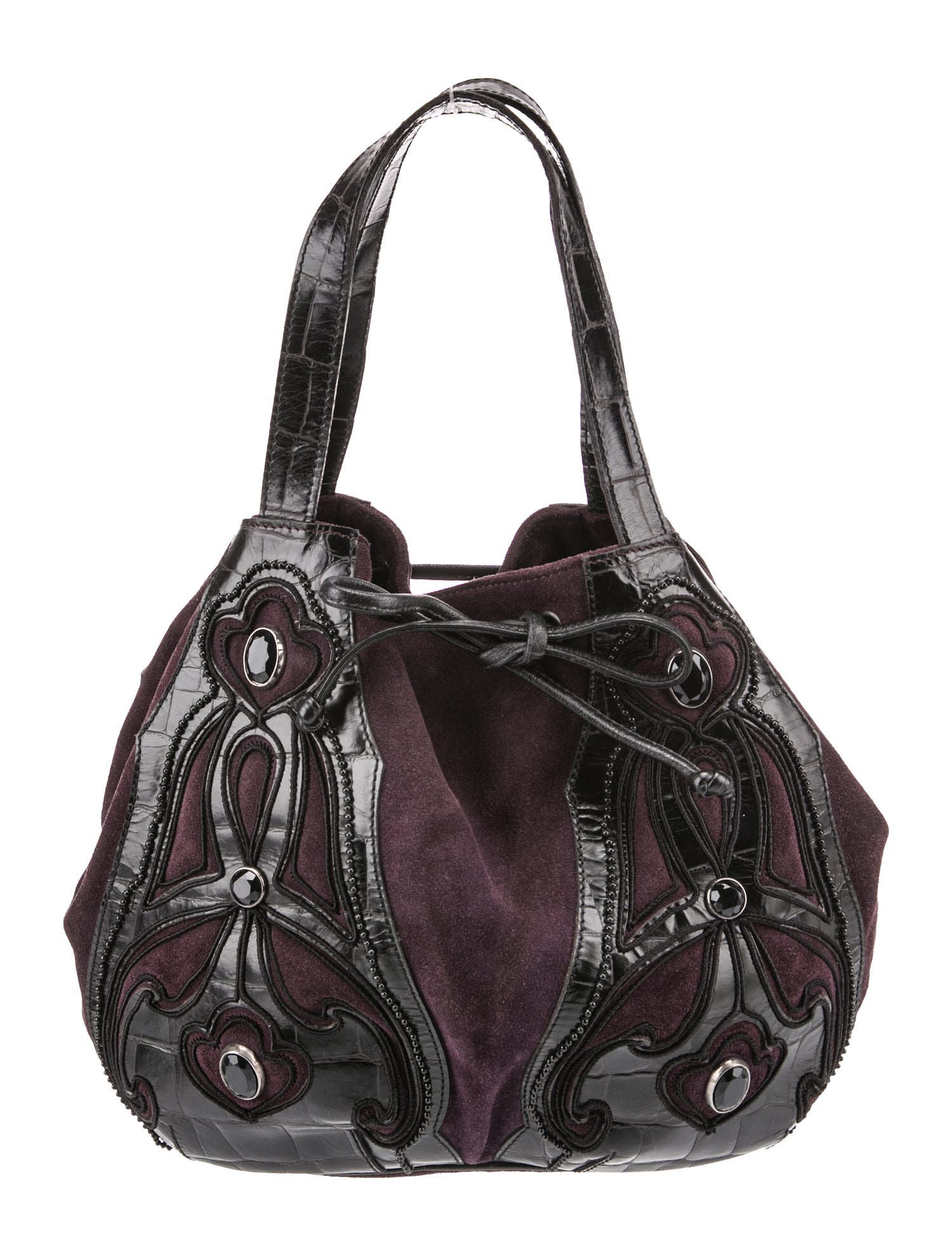 Braccialini Suede Top Handle Bag