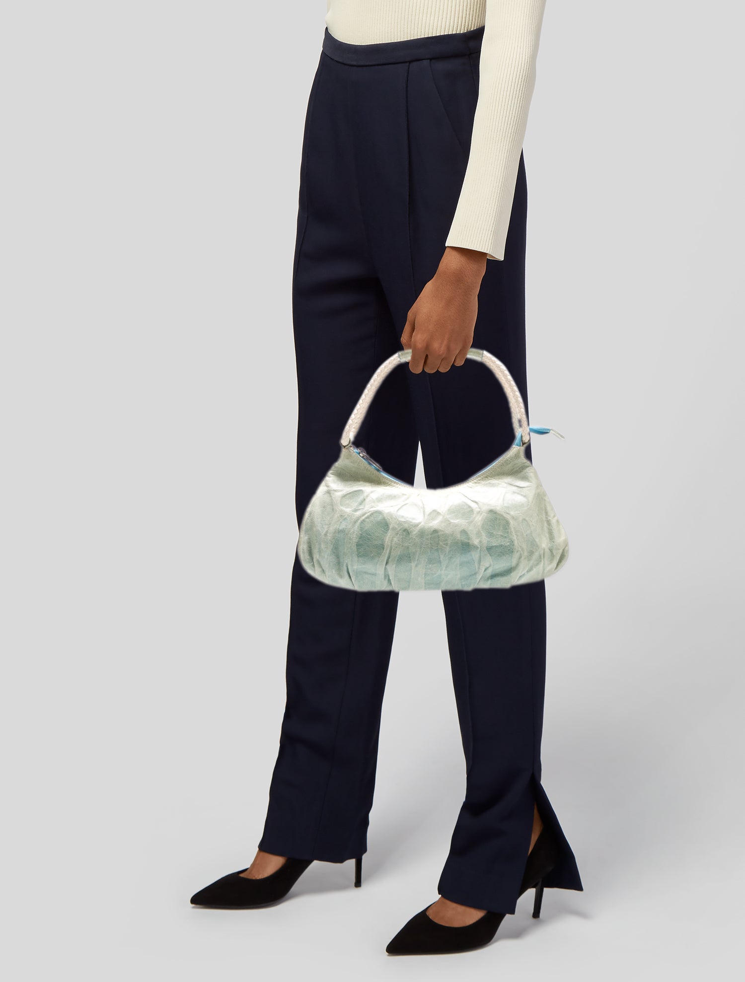 Braccialini Leather Top Handle Bag