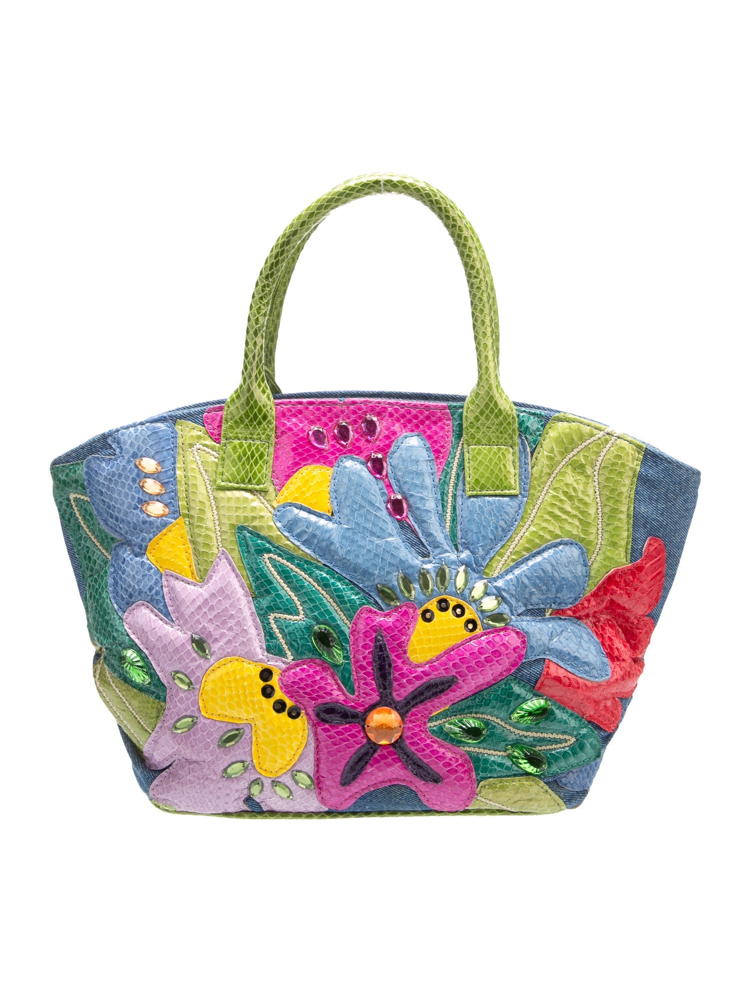 Braccialini Denim Top Handle Bag