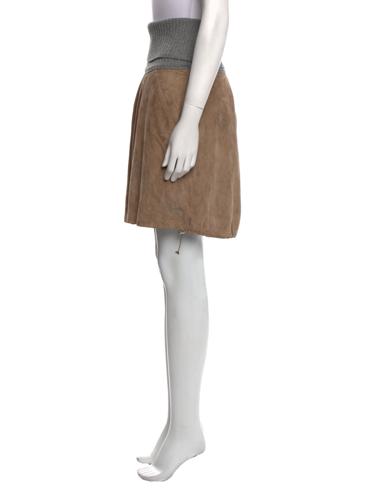 Brunello Cucinelli x Gunex Leather Knee-Length Skirt
