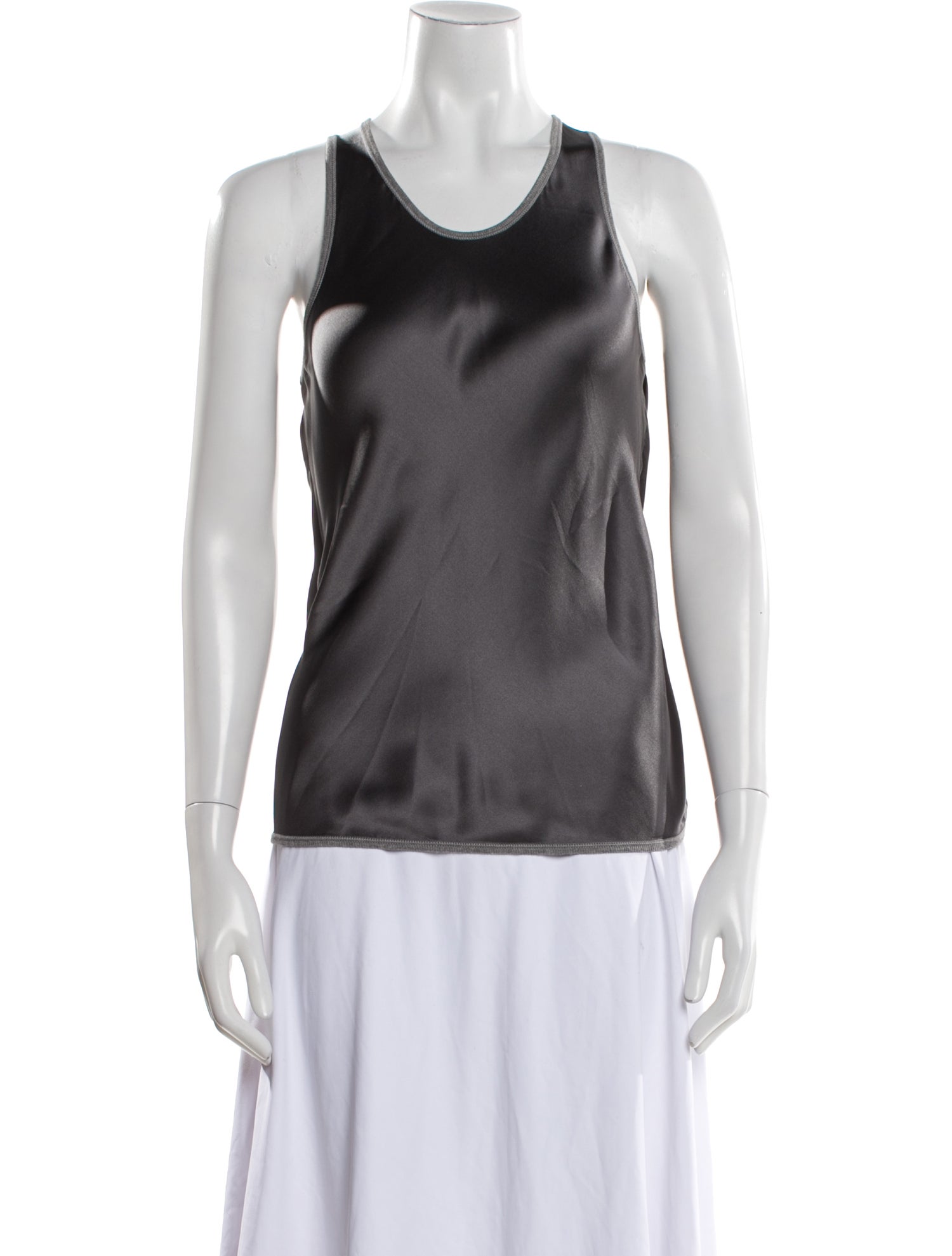 Brunello Cucinelli x Gunex Silk Scoop Neck Top