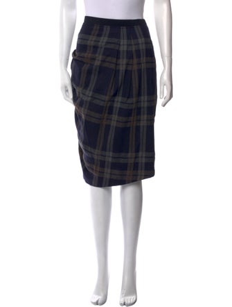 Brunello Cucinelli x Gunex Plaid Print Knee-Length Skirt