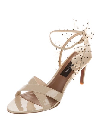 Bcbgmaxazria Patent Leather Ruffle Embellishment Sandals