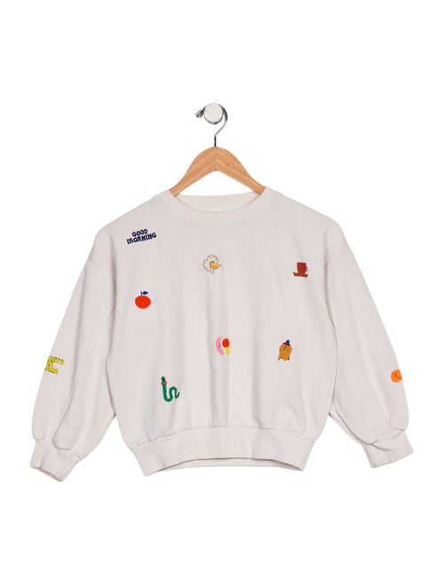 Bobo Choses Girls' Rib Knit Embroidered Accent Sweatshirt