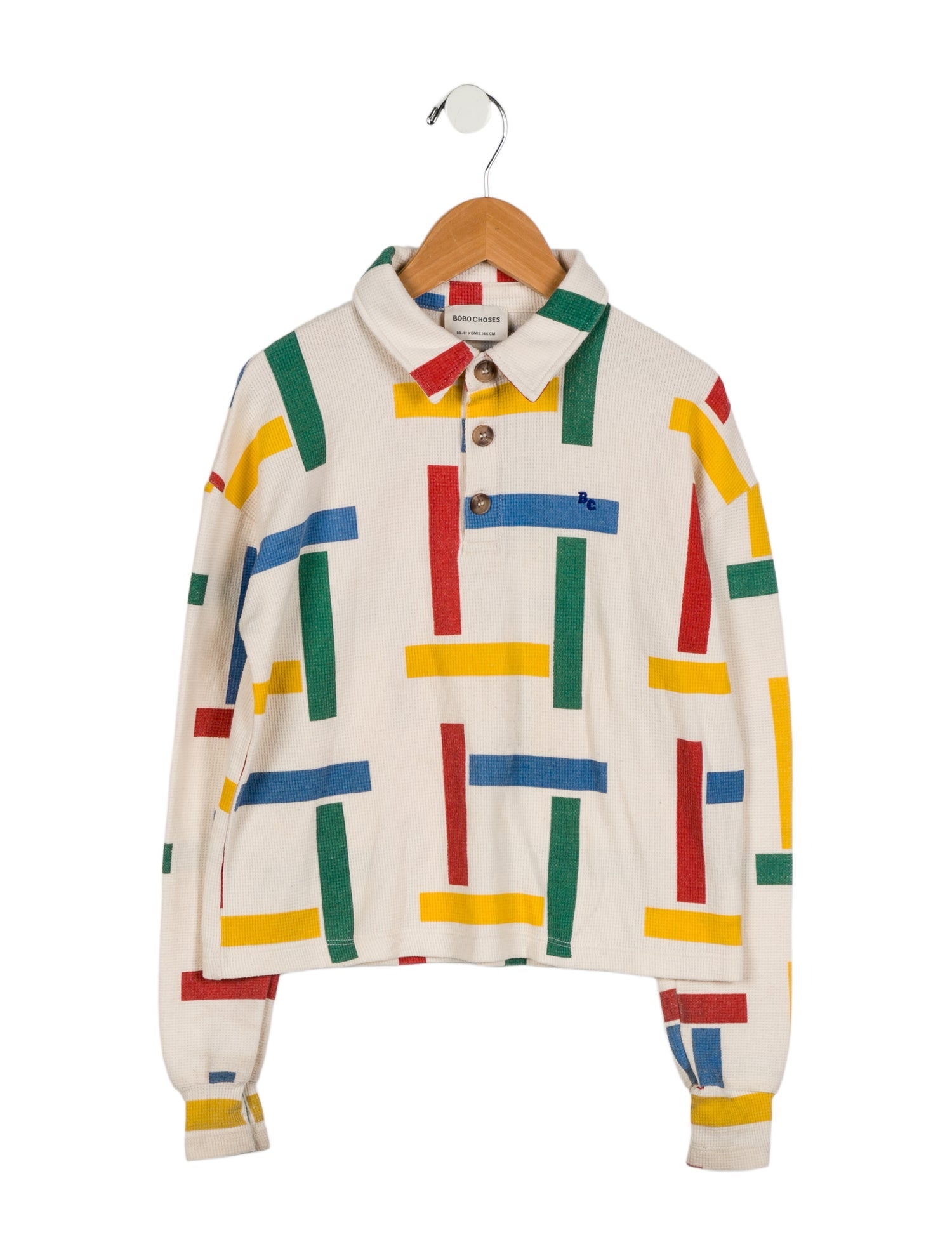 Bobo Choses Boys' Patterned Long Sleeve Polo