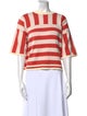 Bobo Choses Striped Bateau Neckline Crop Top