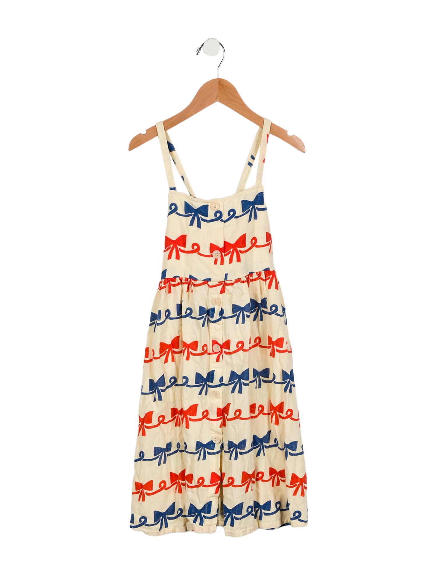 Bobo Choses Girls' Sleeveless Bow Pattern Dress