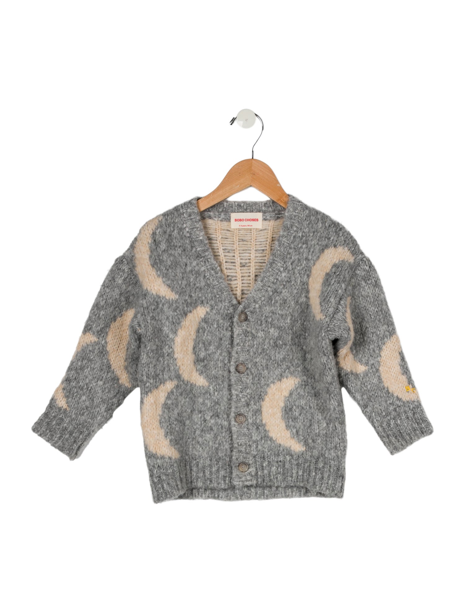 Bobo Choses Kids Girls' Grey Moon Sweater