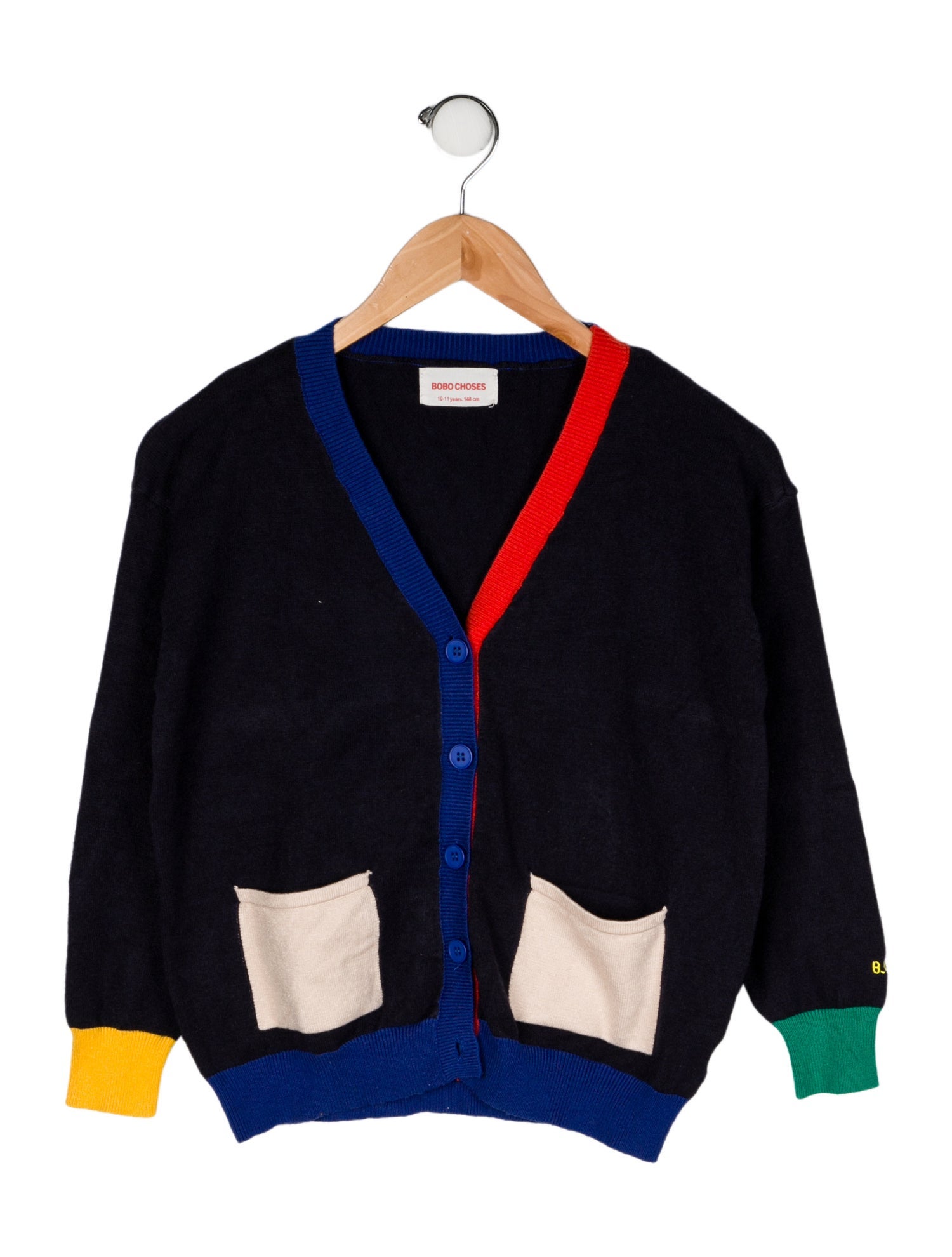 Bobo Choses Boys' Colorblock Pattern Woven Cardigan