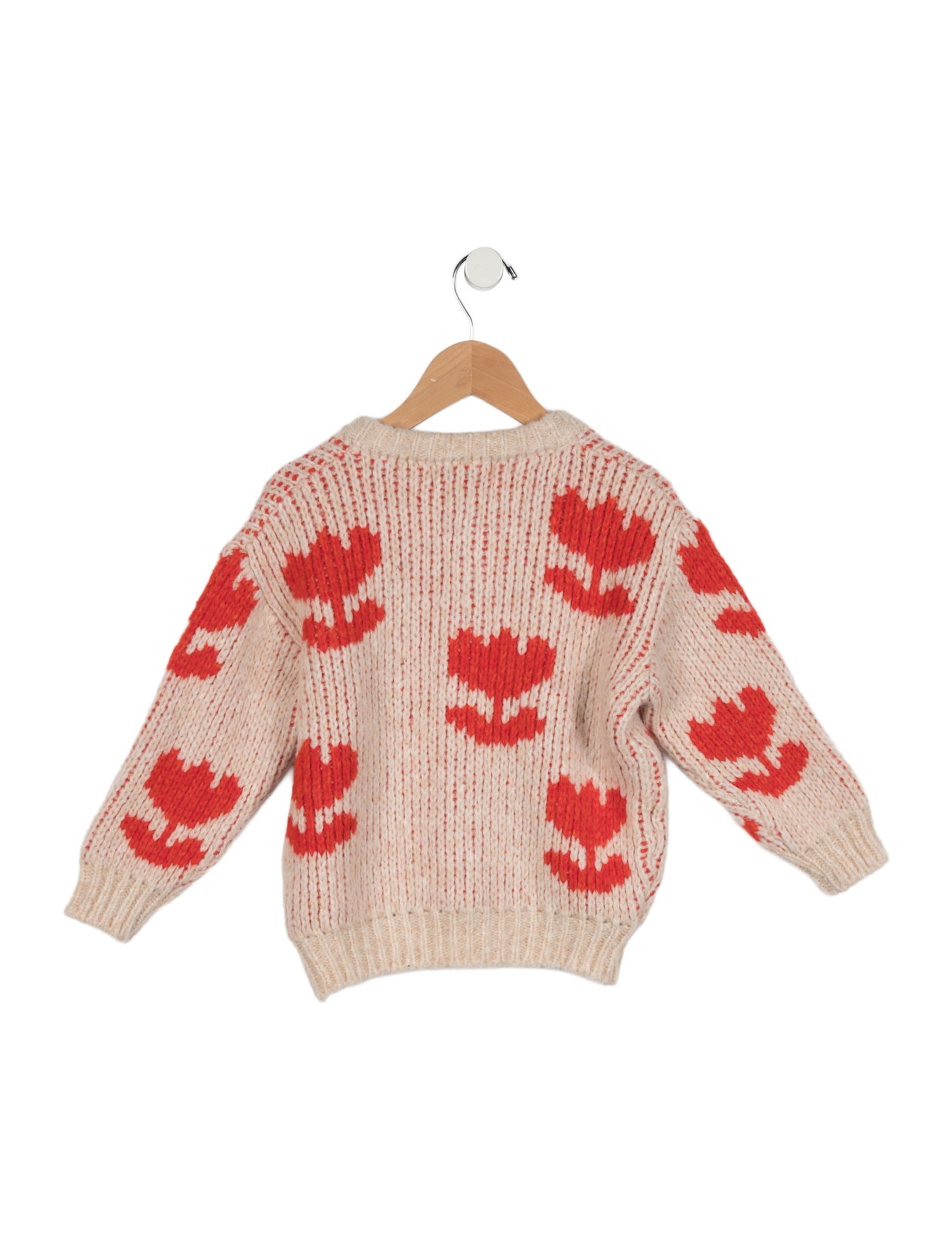 Bobo Choses Kids Girls' Peach Wool Cardigan