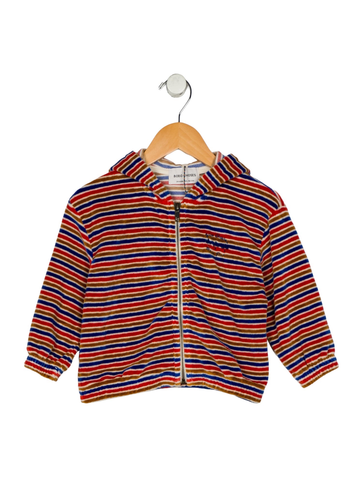 Bobo Choses Infant Boys' Striped Embroidered Sweater W/ Hoodie w/Tags
