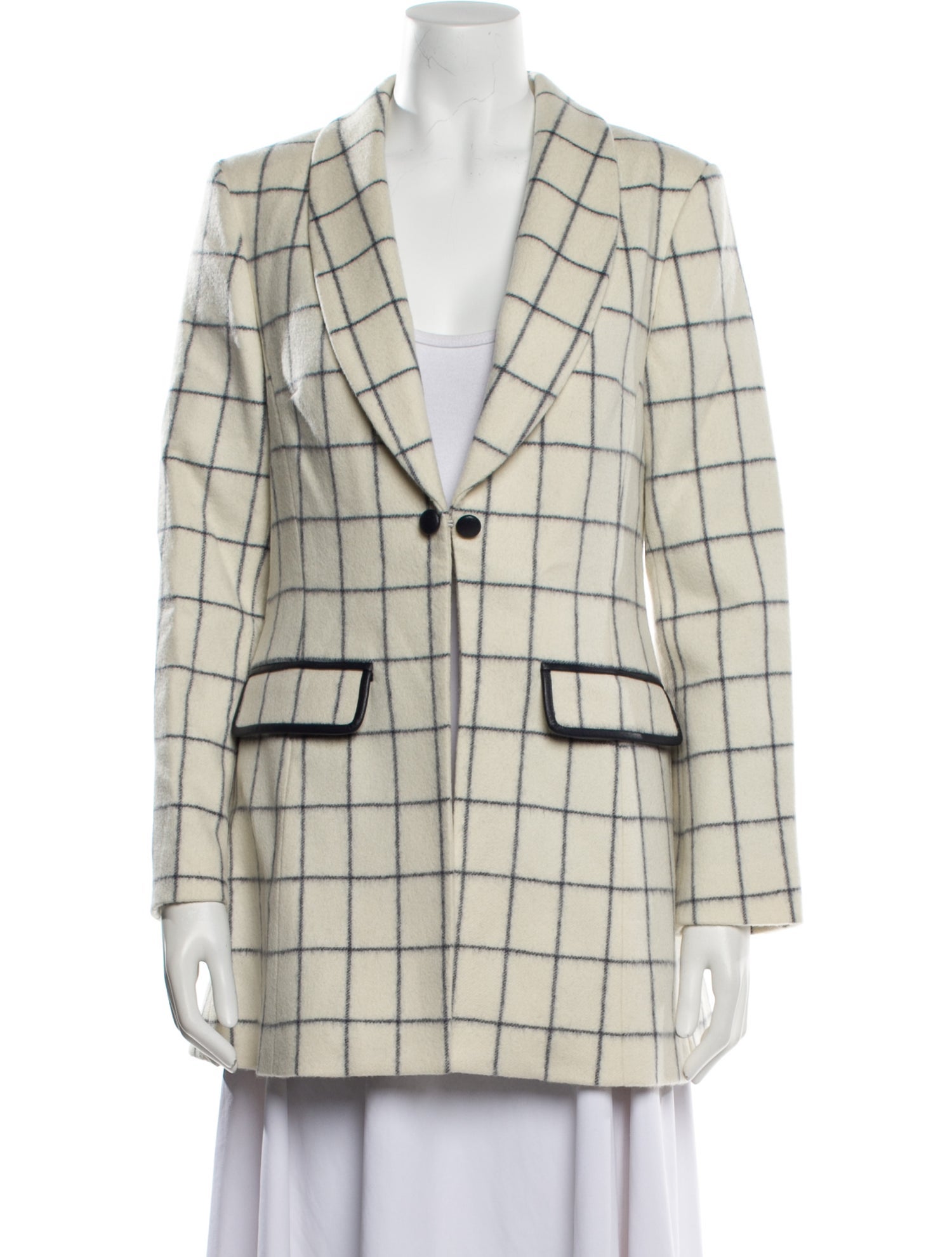Becken Virgin Wool Plaid Print Coat
