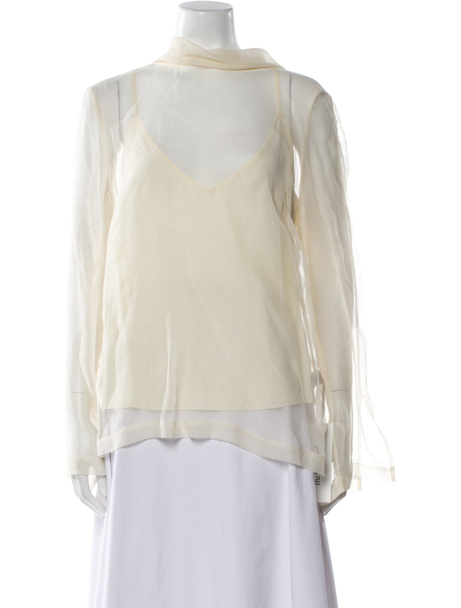 Becken Silk Mock Neck Blouse