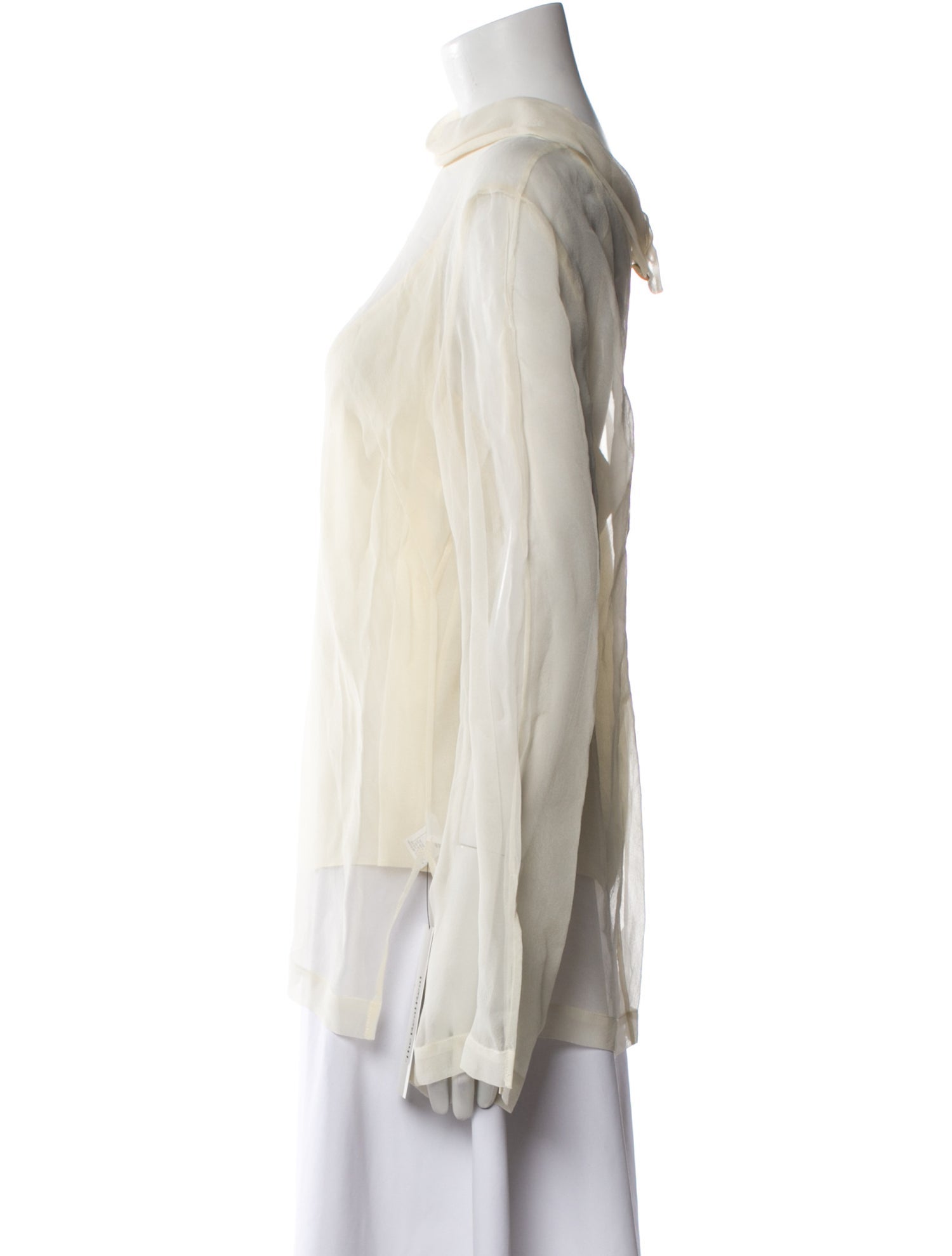 Becken Silk Mock Neck Blouse