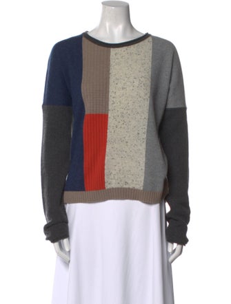Becken Cashmere Colorblock Pattern Sweater