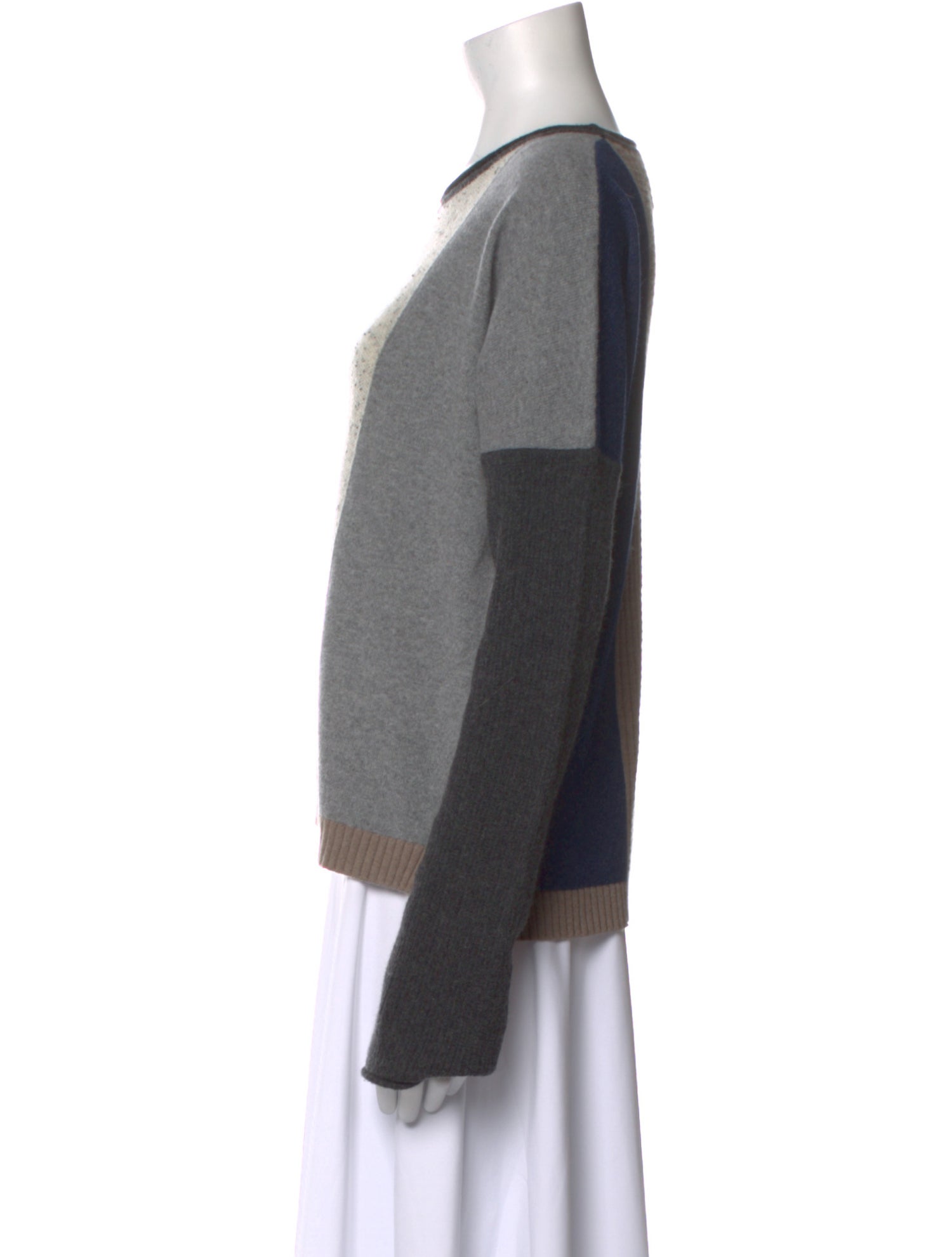 Becken Cashmere Colorblock Pattern Sweater