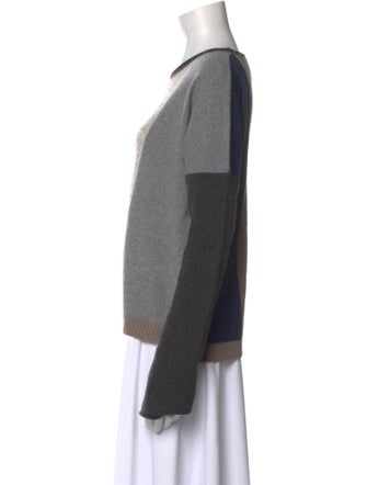 Becken Cashmere Colorblock Pattern Sweater