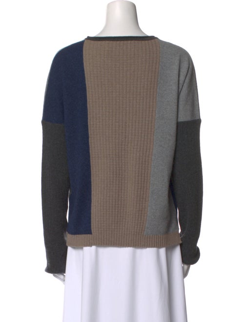 Becken Cashmere Colorblock Pattern Sweater