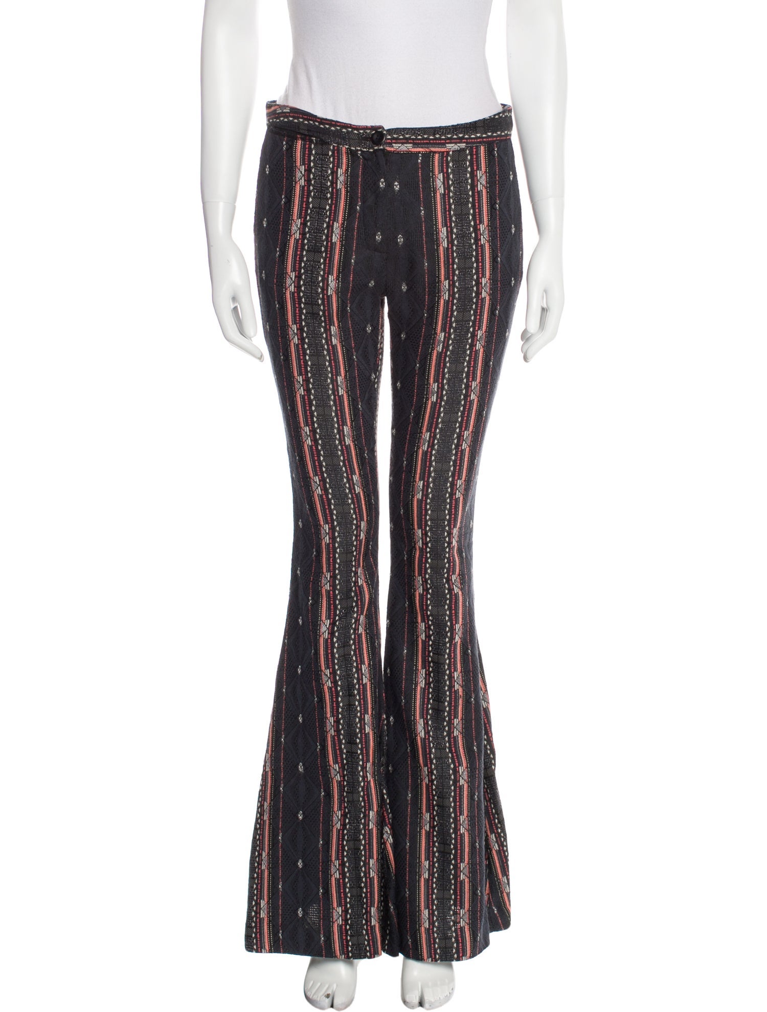 Black Coral Striped Wide Leg Pants w/ Tags