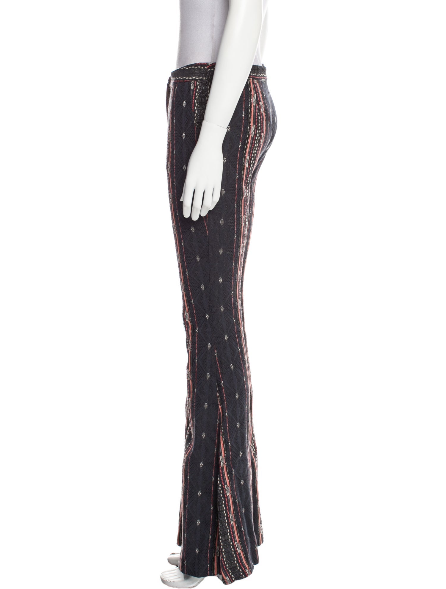 Black Coral Striped Wide Leg Pants w/ Tags