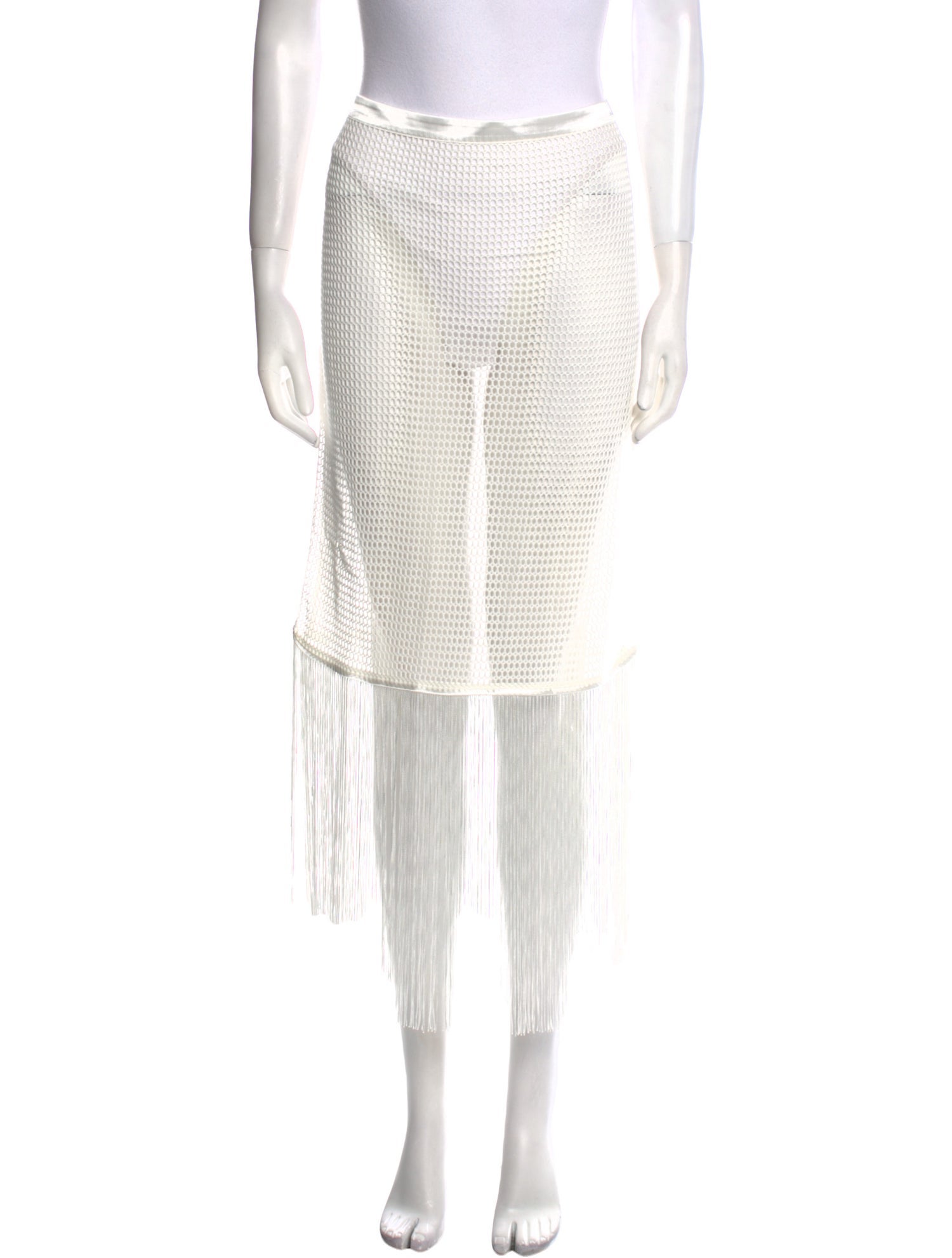 My Beachy Side Fringe Trim Accent Midi Length Skirt w/ Tags