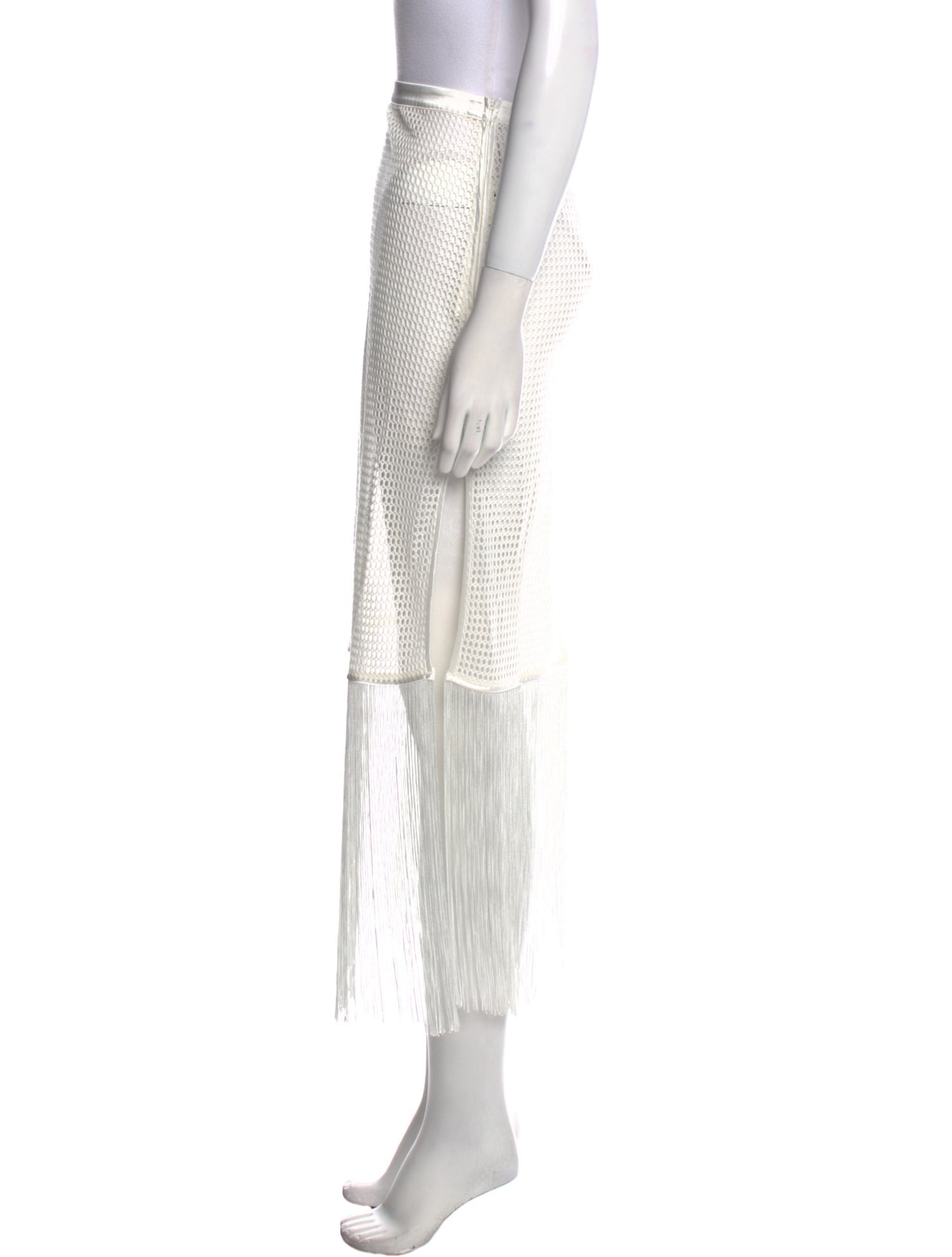 My Beachy Side Fringe Trim Accent Midi Length Skirt w/ Tags