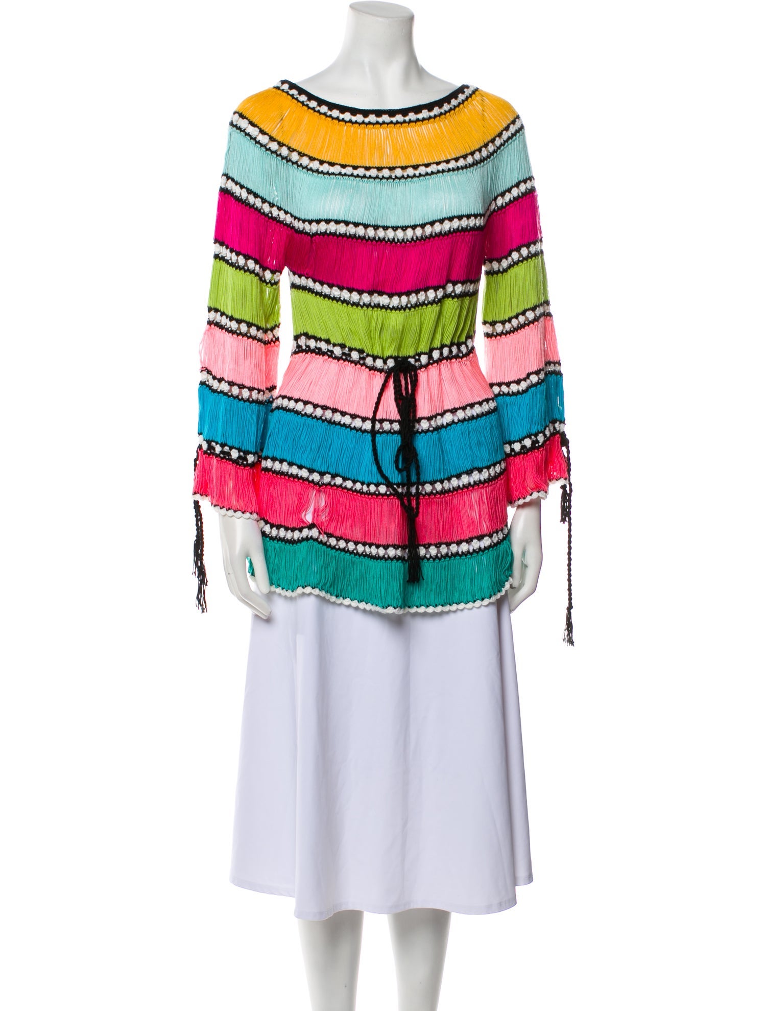 My Beachy Side Striped Tassel Accents Cover-Up