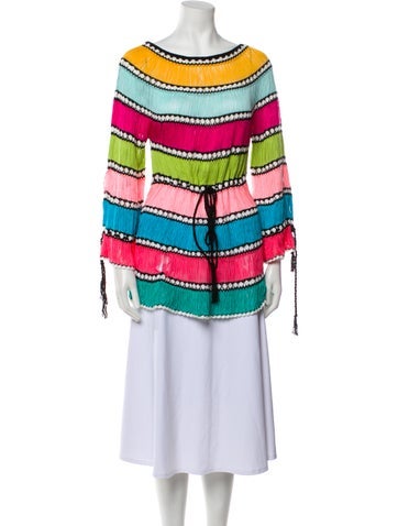 My Beachy Side Swimwear Striped Tassel Accents Cover-Up One Size