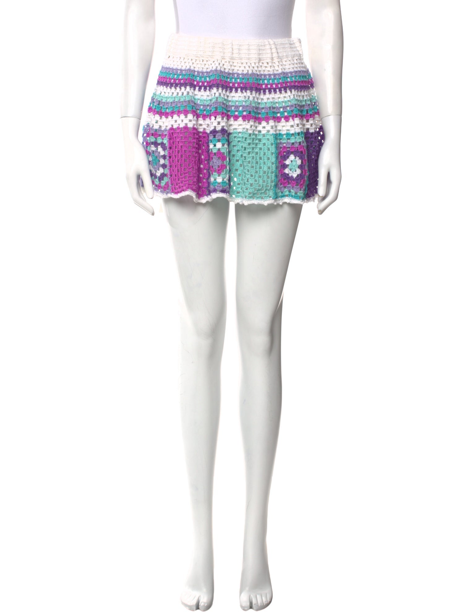 My Beachy Side Lace Pattern Mini Skirt