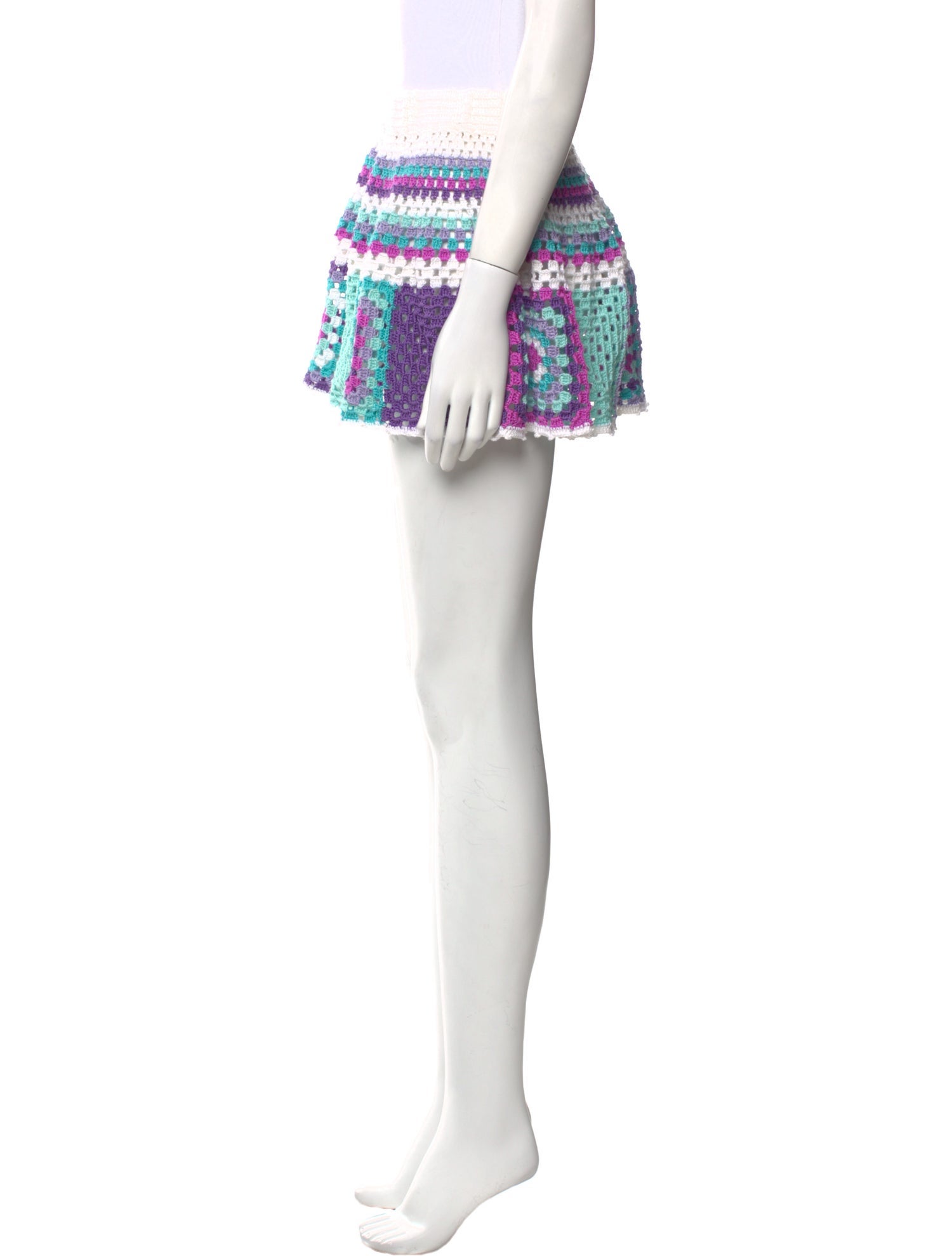 My Beachy Side Lace Pattern Mini Skirt