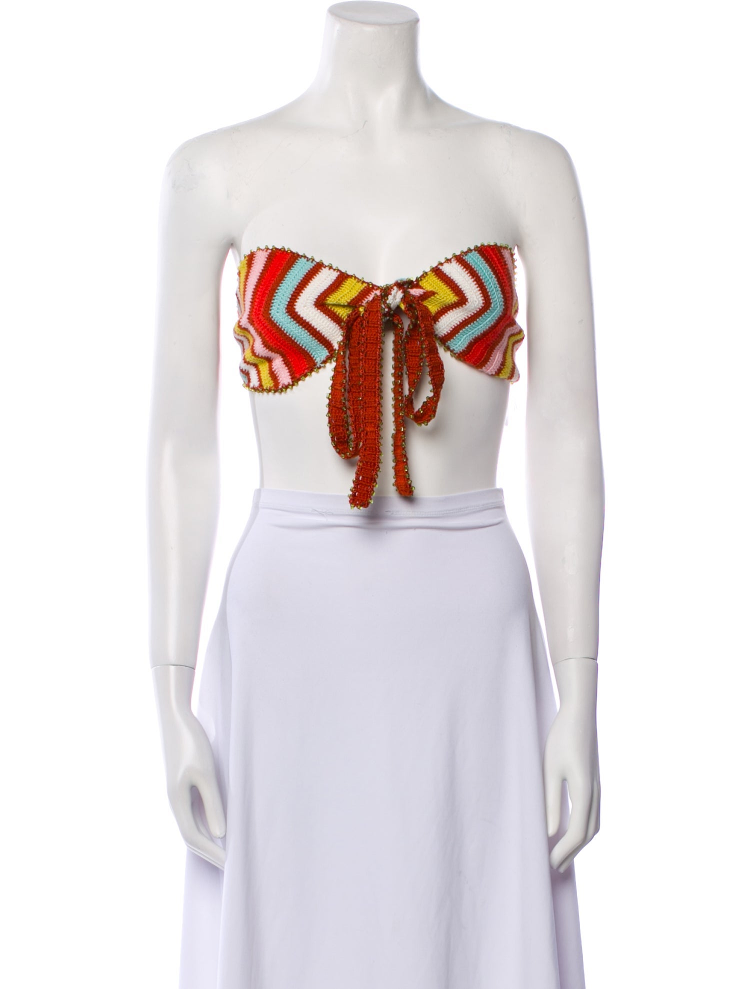 My Beachy Side Striped Strapless Crop Top