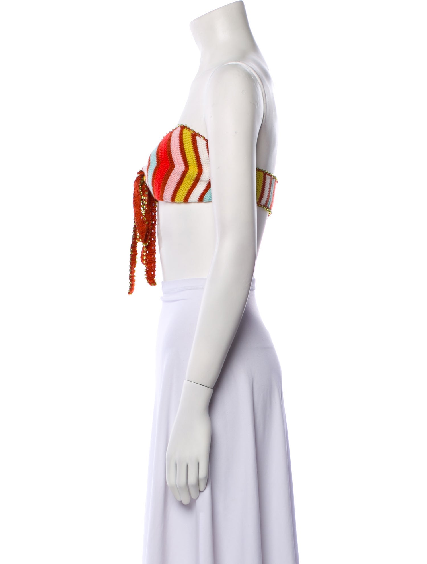 My Beachy Side Striped Strapless Crop Top