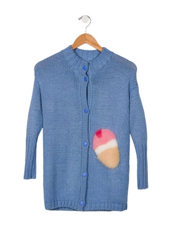 Blood & Honey Mink-Accented Wool Cardigan