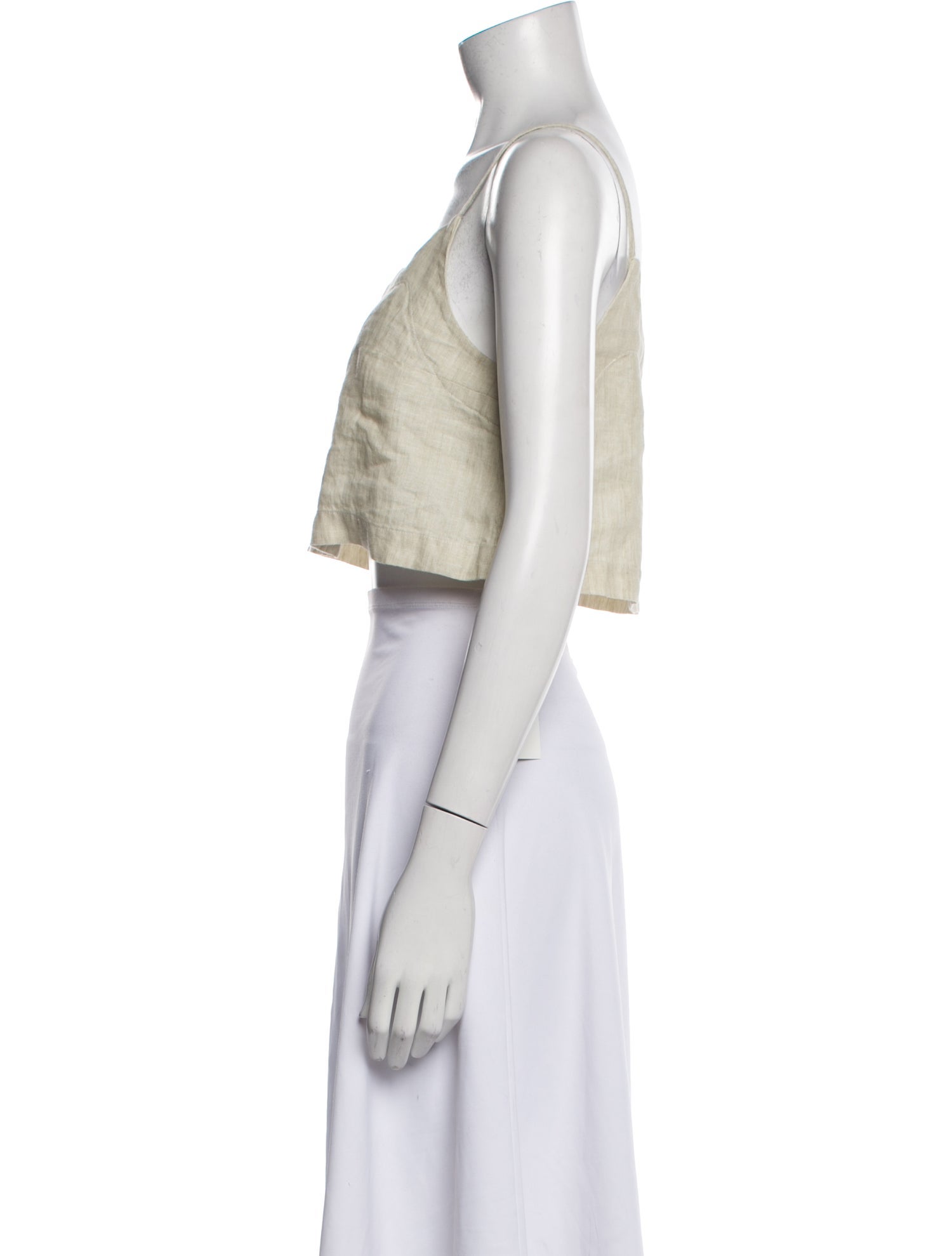 Bondi Born Linen Square Neckline Crop Top