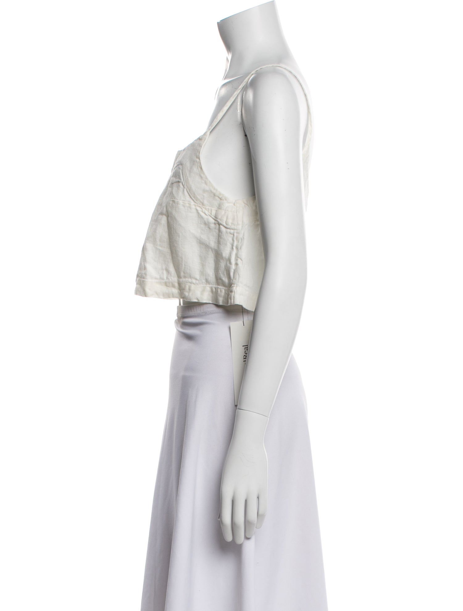 Bondi Born Linen Square Neckline Crop Top