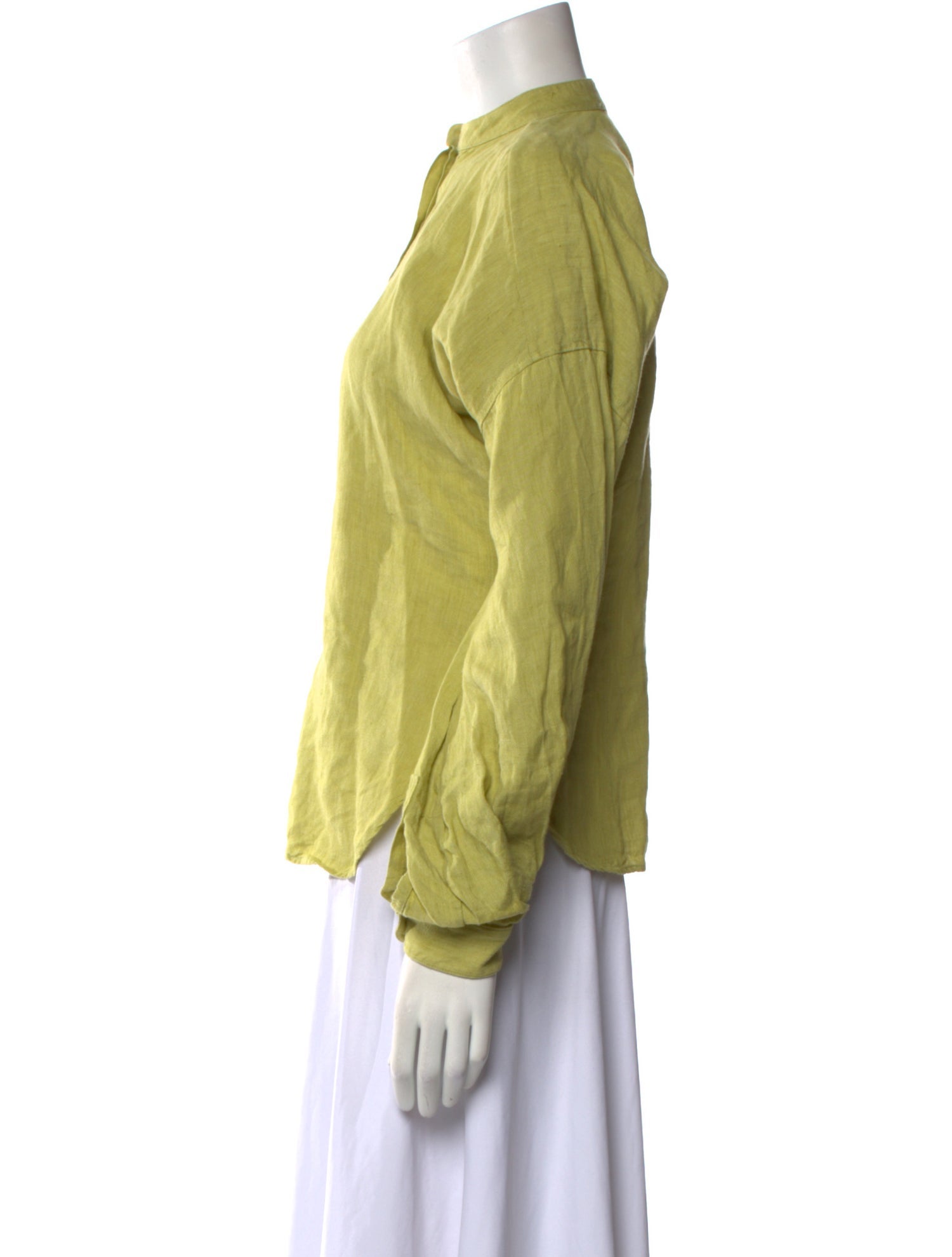 Bondi Born Linen Mock Neck Button-Up Top