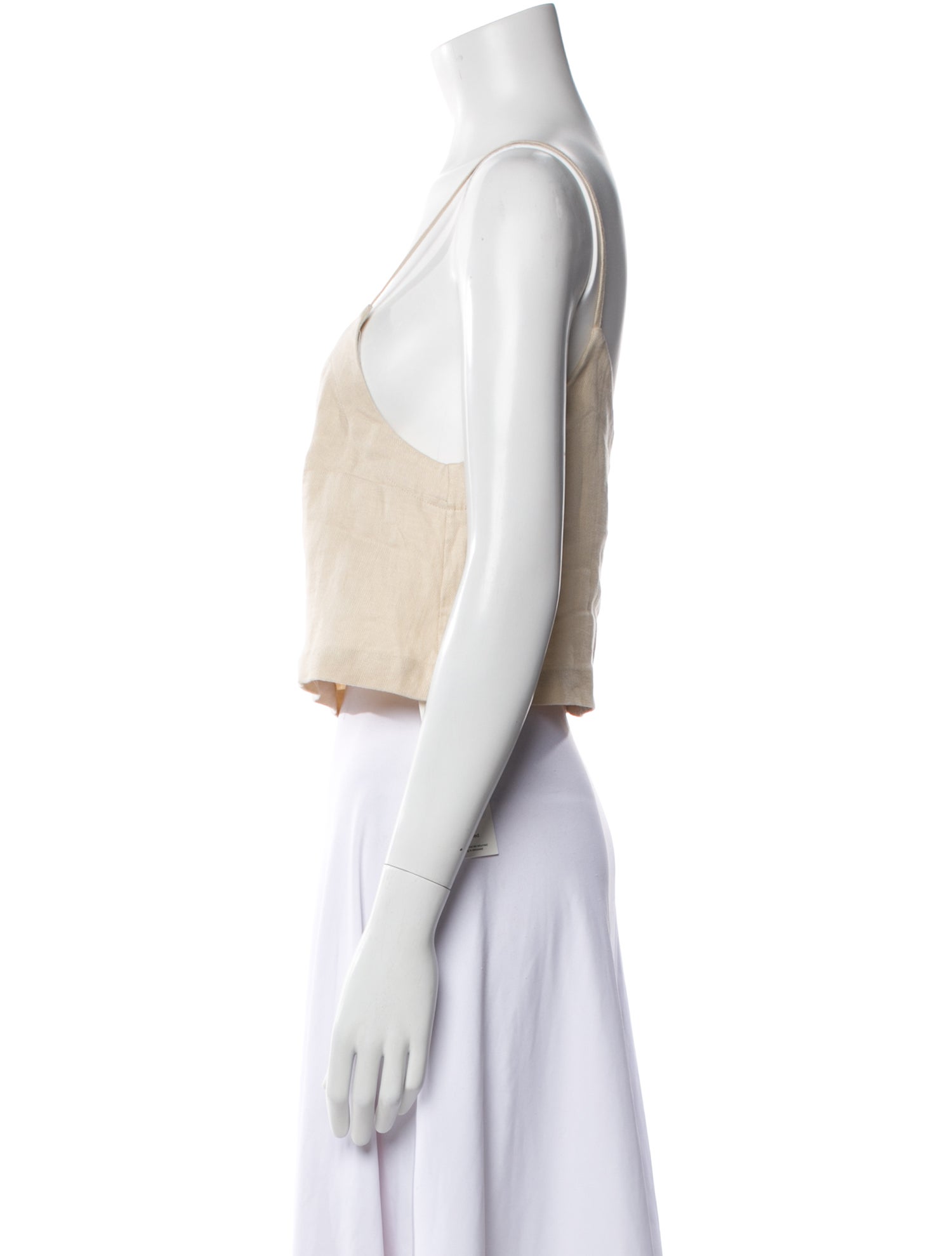 Bondi Born Linen Scoop Neck Crop Top