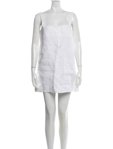 Pre-owned Bondi Born Linen Mini Dress In White