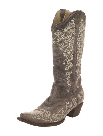 Corral Boots Leather Lace Pattern Western Boots