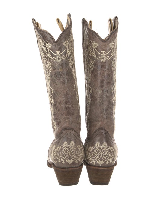 Corral Boots Leather Lace Pattern Western Boots