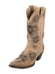 Corral Boots Leather Floral Print Western Boots