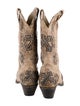 Corral Boots Leather Floral Print Western Boots