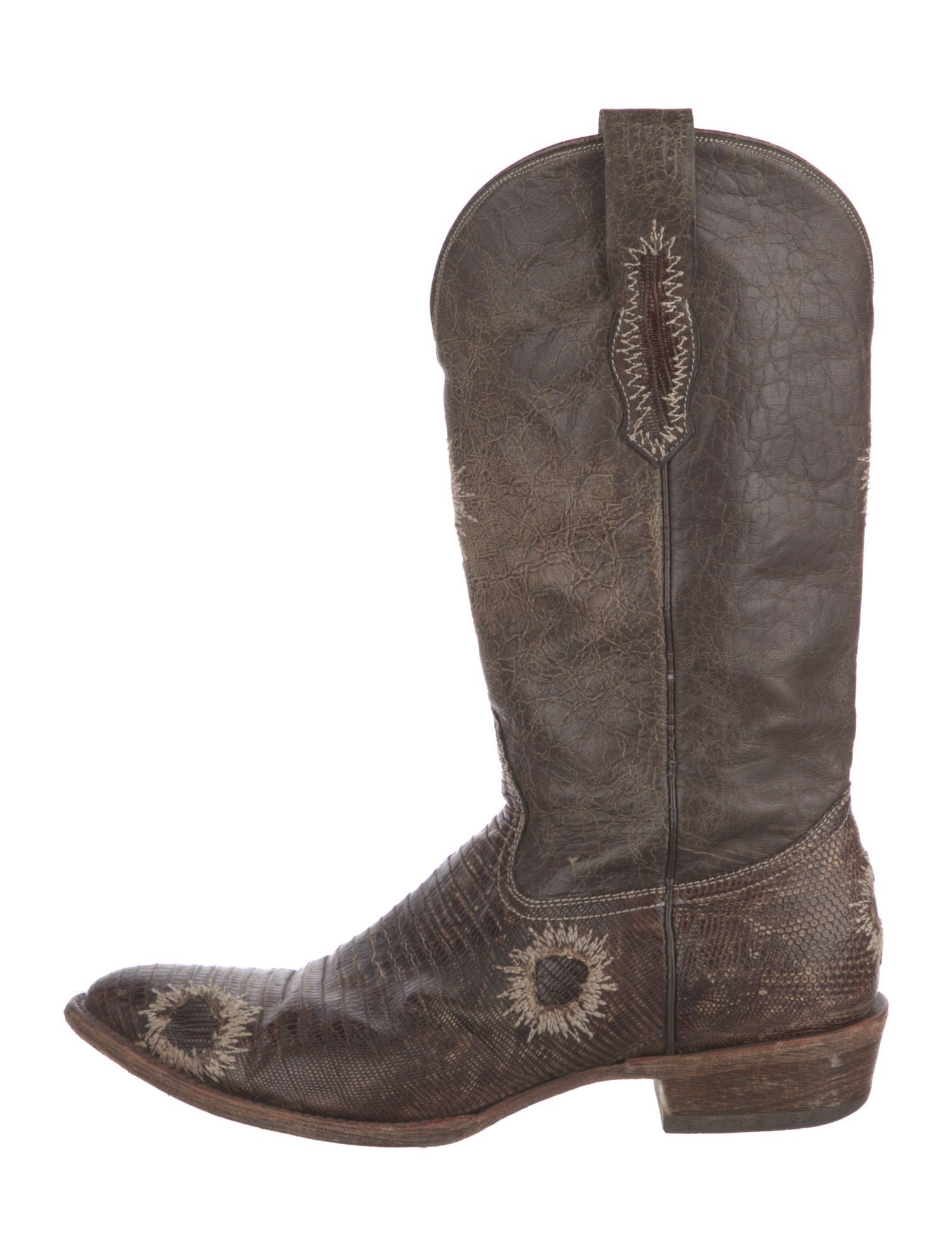 Corral Boots Leather Whipstitch Trim Western Boots